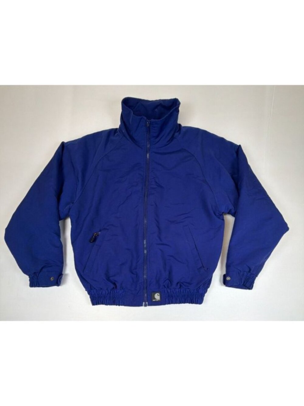 Vintage Carhartt J72 COB Blue Nylon Fleece Lined Bomber Jacket Men's M
